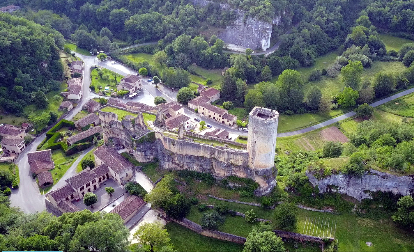 Vue aérienne de Gavaudun