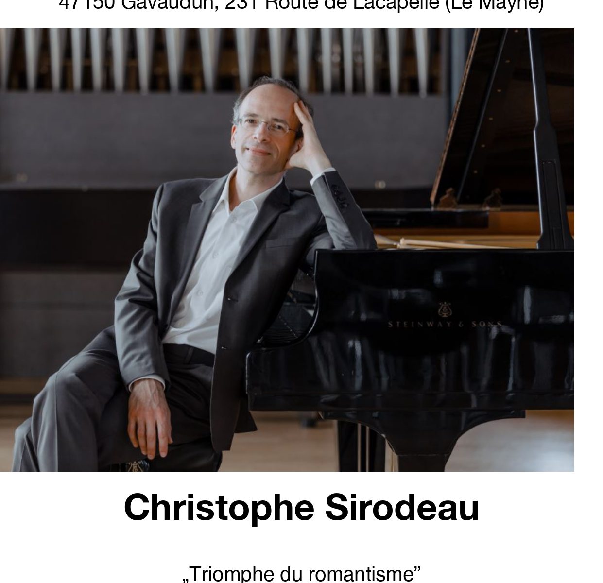 Récitals de piano à Gavaudun